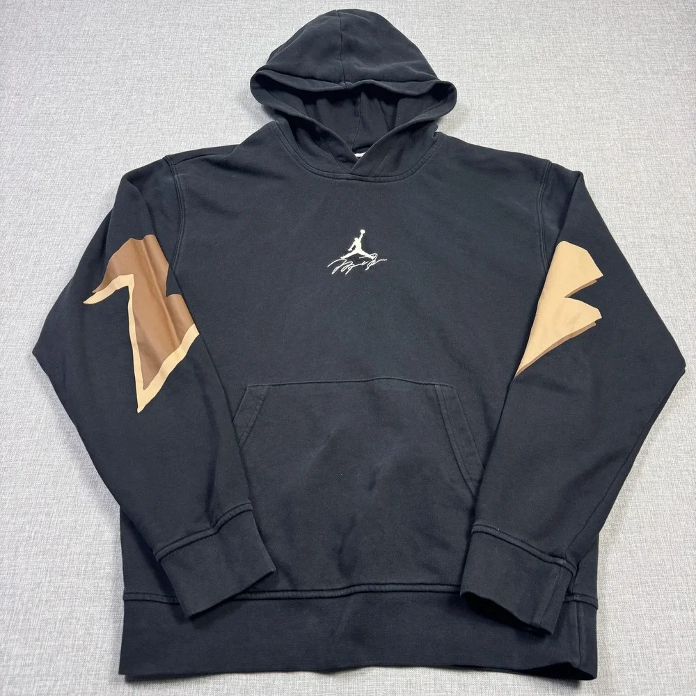 Nike Air‎ Jordan Hoodie Mens Small Black Pullover Hooded Pockets Graphic